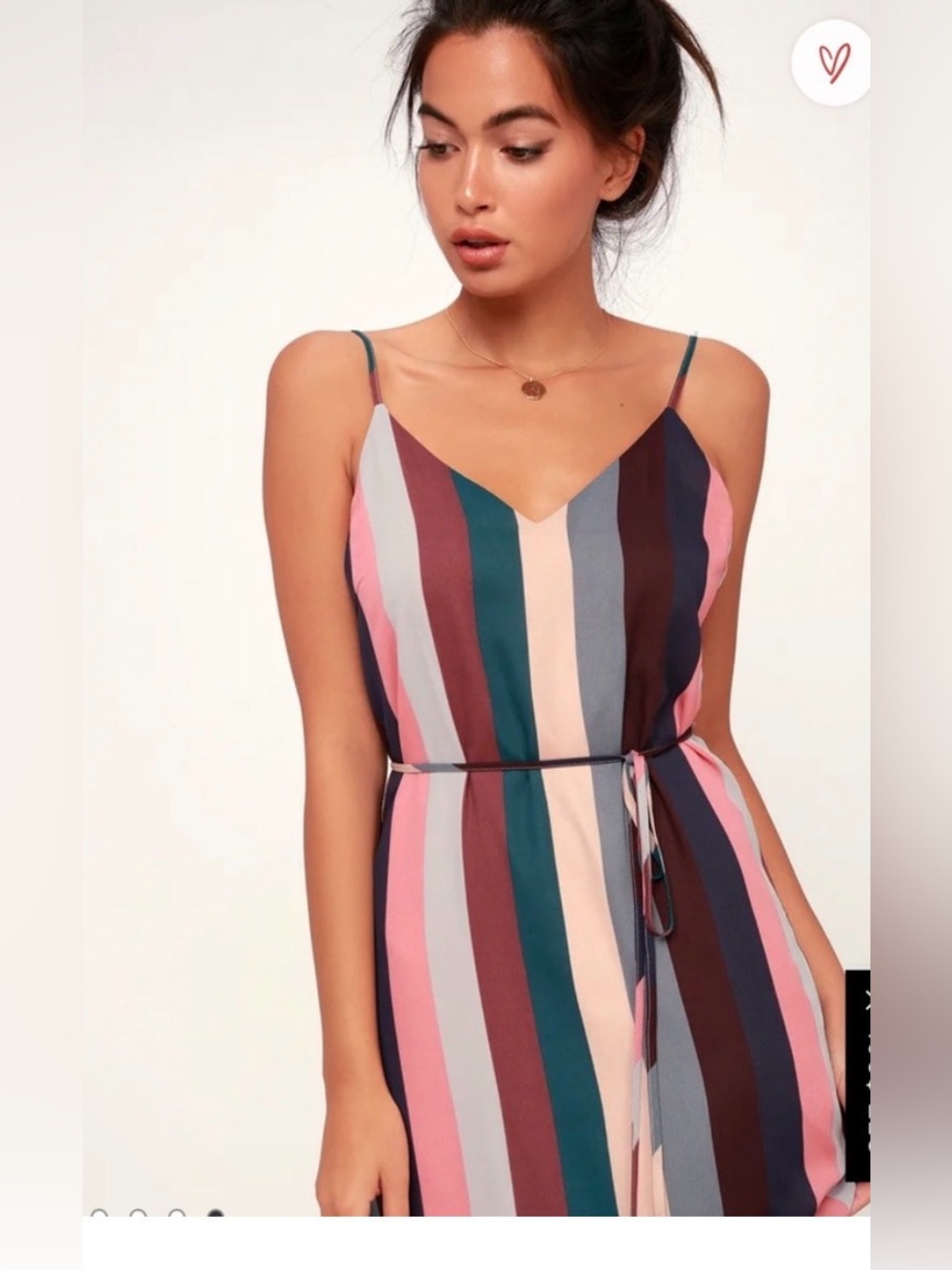 Lulu's Multicolor Vertical Stripe Midi Slip Dress (NEW no tag)
